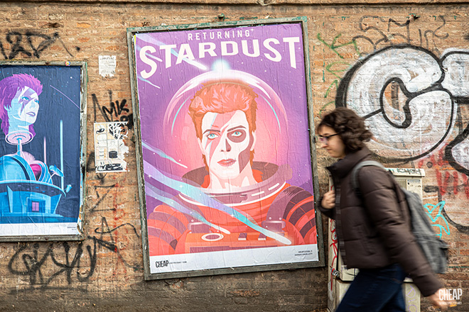 CHEAP - ICONS: David Bowie, Poster art, Bologna. Photo credit: Margherita Caprilli