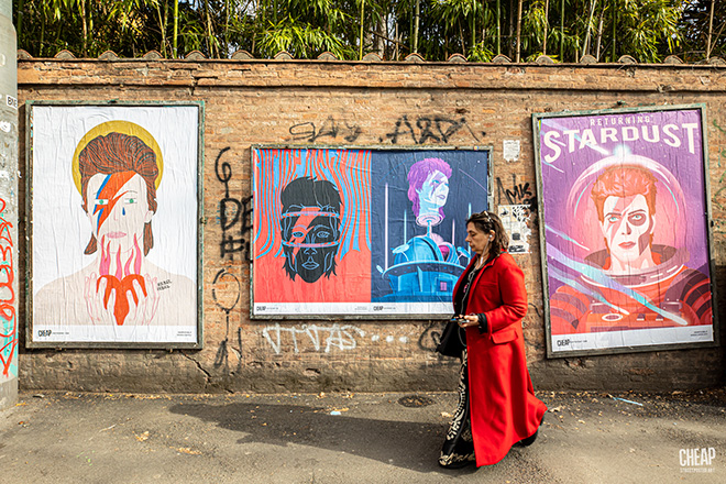 CHEAP - ICONS: David Bowie, Poster art, Bologna. Photo credit: Margherita Caprilli