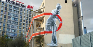 Ozmo - The Olympic Ring between Apollo and Daphne, Python-Duvernois, Porte de Bagnolet, 20° arrondissement, Parigi