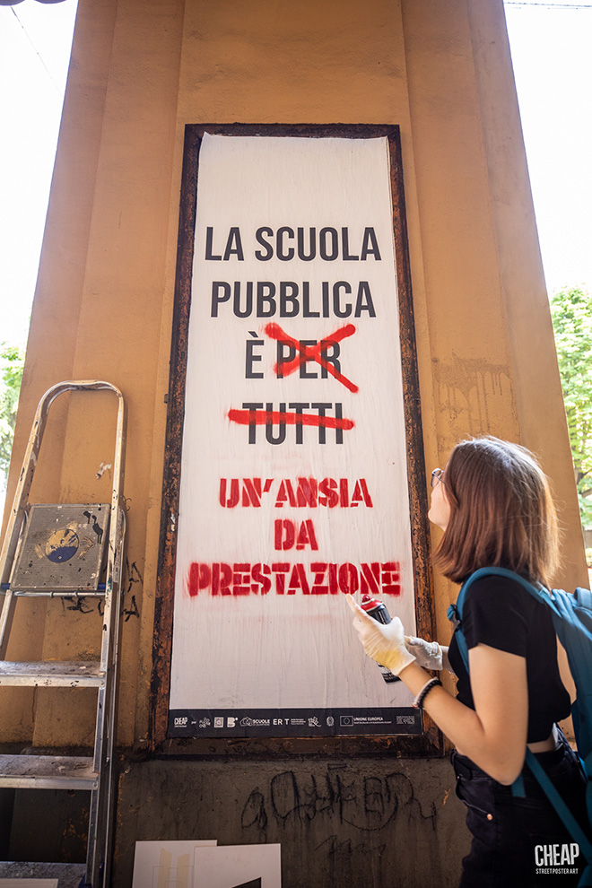 CHEAP per FUORI! - Anna Rispoli, ATTRRRRITO: Teoria e tecnica dell'indisciplina di strada, Street Poster Art, Bologna. Photo credit: Margherita Caprilli