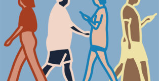 JULIAN OPIE - Walking in Busan. 4. 2023, Auto paint on aluminium, 210 x 290 cm OPIE-2023-5018/9985 Large