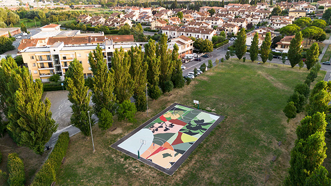 Tellas + 2Bleene - Still Life: il nuovo playground da basket a Poggio a Caiano