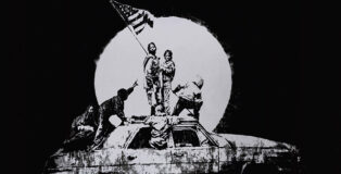 BANKSY - Flag (silver), 2006