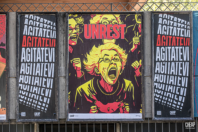 AGITATEVI - Call for Artist Cheap 2023, Poster art, Viale Masini, Bologna. Photo credit: Margherita Caprilli