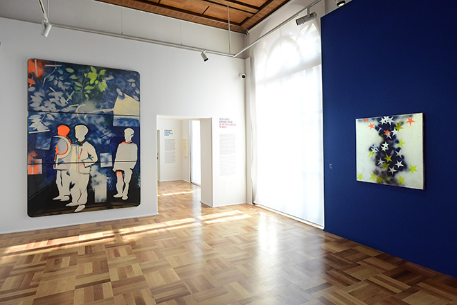 Mario Schifano: il nuovo immaginario. 1960-1990, installation view, Gallerie d’Italia - Napoli, museo di Intesa Sanpaolo. photo credit:  Roberto Serra