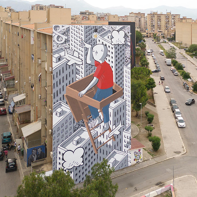 Millo - ADDUMA - TO LIGHT UP: murale allo Sperone di Palermo