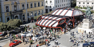 Oversized Porsche 911 - Installation at Open Space IAA, Wittelsbacherplatz, Munich