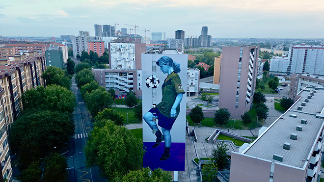 Leticia Mandragora - Murale, Quartiere Gallaratese, Milano. Photo credit: Wit Design SRL