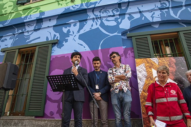 Inaugurazione Murale dei Diritti,  via Ortica 1, Milano - OrMe, Ortica Memoria di Milano. Photo credit: Riccardo Marchesi