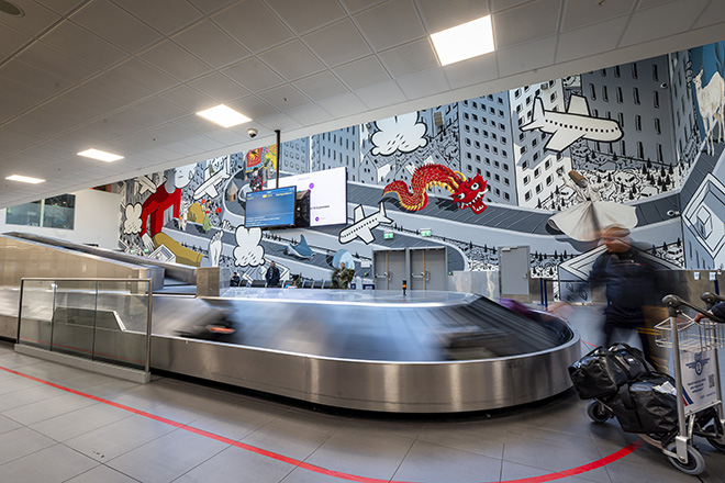 Millo - Baggage claim, Stavanger-Sola Airport. Photo credit: @bktallman