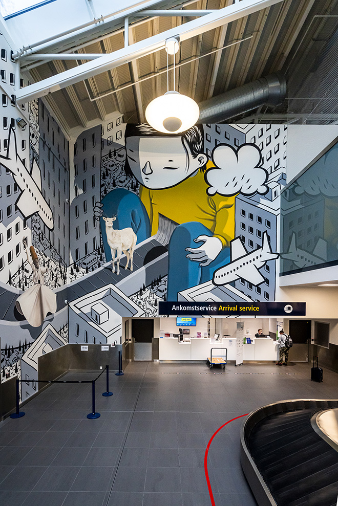 Millo - Baggage claim, Stavanger-Sola Airport. Photo credit: @bktallman