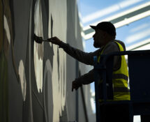 Millo - Baggage claim, (work in progress), Stavanger-Sola Airport. Photo credit: @bktallman