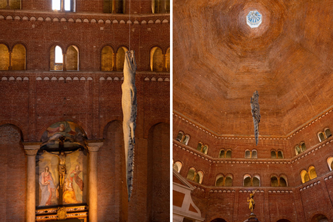 Maurizio Cattelan – “Ego”, Battistero di San Giovanni Battista, Cremona