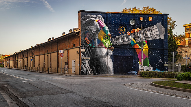 Eduardo Kobra - Galileo Galilei, murale a Pisa. Photo credit: Antonio Tartarini