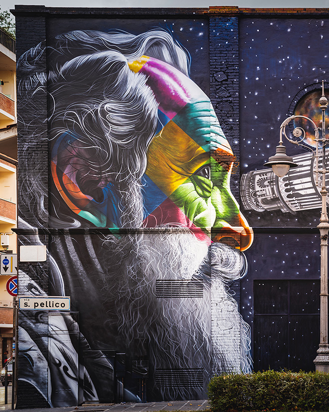 Eduardo Kobra - Galileo Galilei, murale a Pisa. Photo credit: Antonio Tartarini