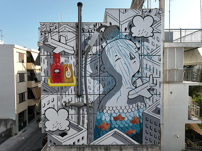 Millo – “Una favola di mare”, murale a Vyronas