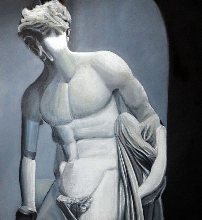 Ozmo - Asian Canova, 150x150 cm, pastel on canvas, 2022