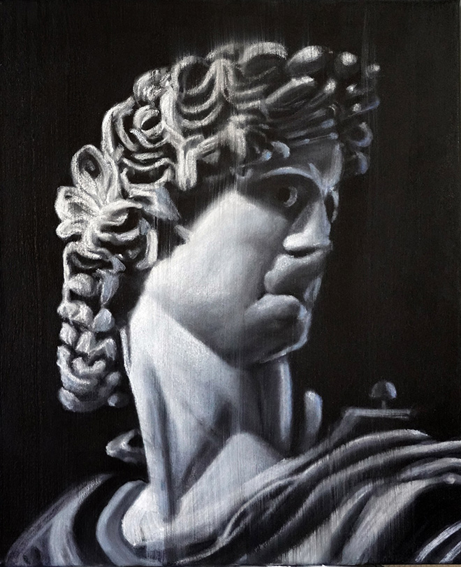 Ozmo - Portrait of an Apollo, Pastel on canvas, 60x50 cm, 2022