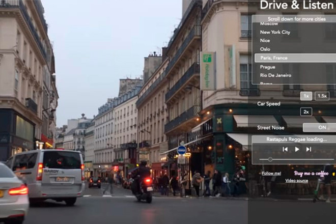 Drive aDrive and Listen - Paris, France (screenshot)Drive and Listen - New York City, USA (screenshot)