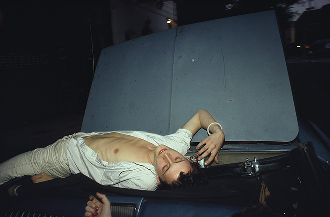 Nan Goldin, French Chris on the convertible, New York City, 1979. © Nan Goldin.