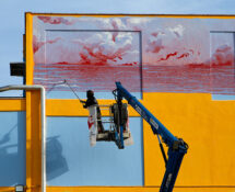 Hitnes (work in progress), murale a Ostia, ITC Paolo Toscanelli. Photo credit: Paolo Giannotti