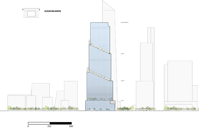 The Spiral, Elevation North - REV 1, Drawing BIG Bjarke Ingels Group