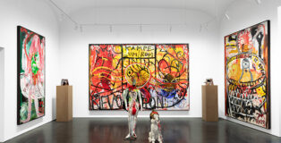 Jonathan Meese - A.R.T. IS TOTAL “FAMILY-BUSINESS”! AGRIPPINA=ARTMOTHERZ NERO=ARTSOLDIER (CÄSAREN-ROULETTE, NO PROBLEM, YEAH), installation view, Tim Van Laere Gallery, Roma