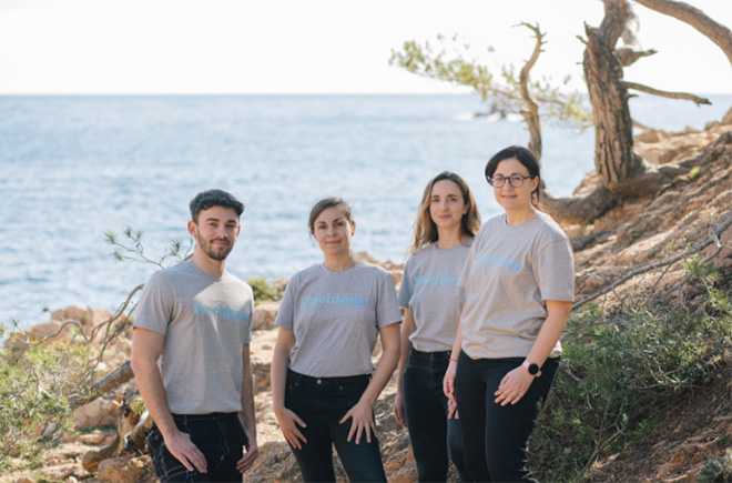 Poseidona team members Maria Cermeño, Sònia Hurtado, Òscar Cuéllar and Gala Morena.