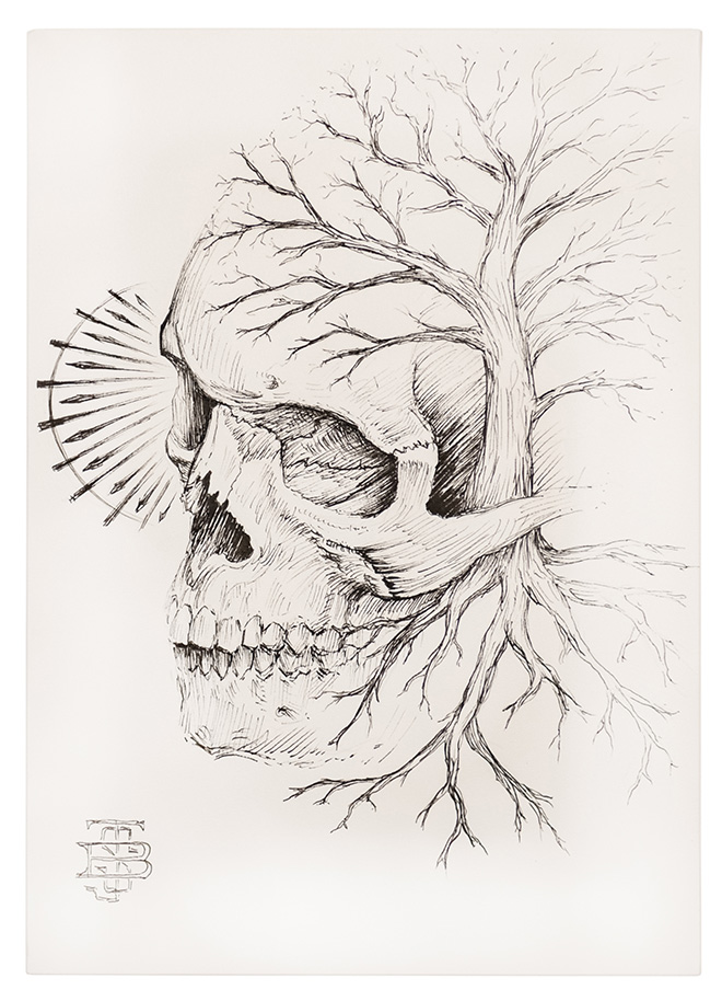 Beau Stanton - Ex morte-vita, inchiostro su carta, 21x29,7 cm.