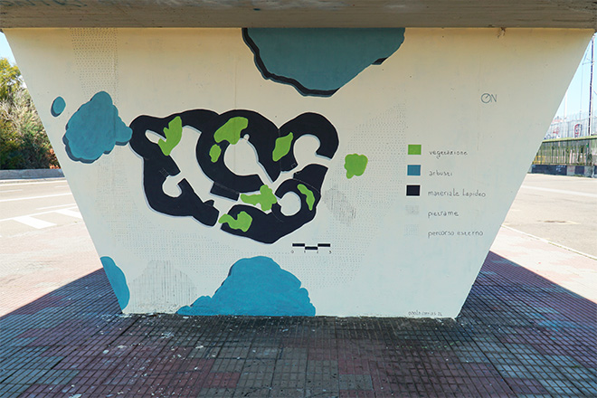 Paola Corrias - PANORAMICA, murale a Cagliari