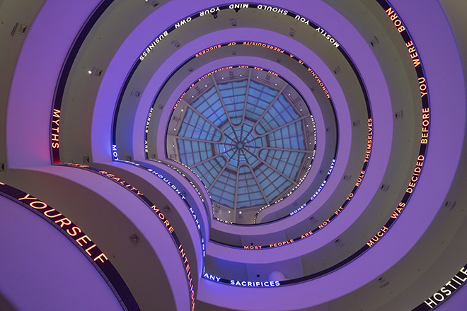 “Jenny Holzer: Light Line”, Guggenheim Museum, New York