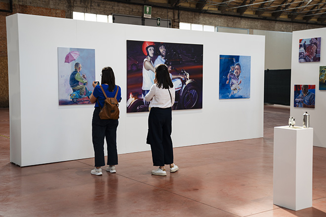 Opere di Macs e veduta della mostra. IN MY NAME. Above the show, installation view, Open Dream Treviso. Photo credit: Elena Pescarolo