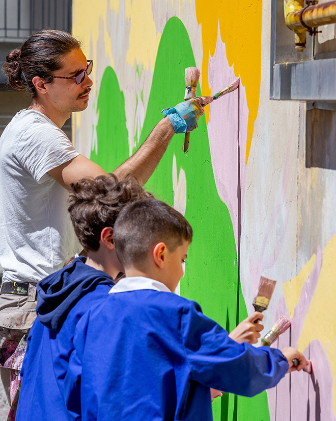 Dolce Katone - Il castello dei sogni (work in progress), Scuola primaria e dell'infanzia Gianni Rodari, Firenze Rifredi. Intervento a cura di Street Levels Gallery