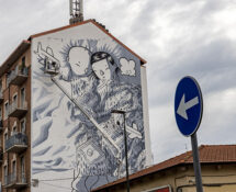 Millo - Murale a Torino (work in progress), Piazza Bottesini 6. Photo credit: Mauro Ujetto