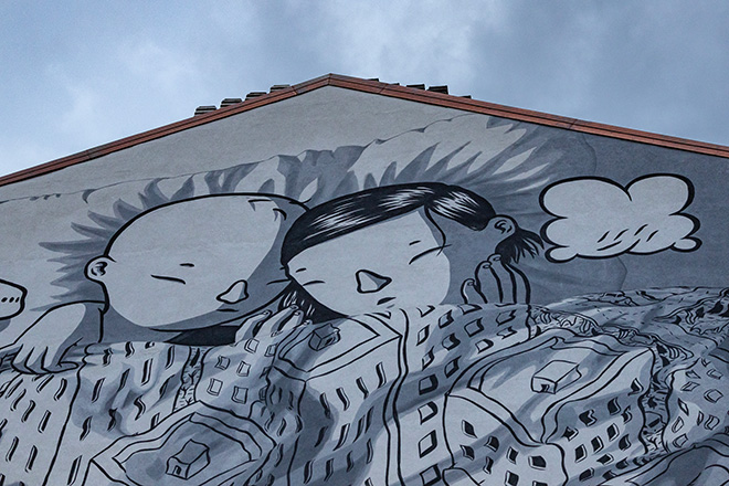 Millo - Murale a Torino, Piazza Bottesini 6. Photo credit: Mauro Ujetto