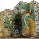 Il murale di Blu a Rebibbia (Roma) sul genocidio in Palestina