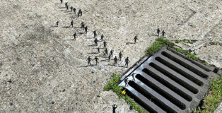 Pejac - "LINE", urban art, Tottenham, Londra