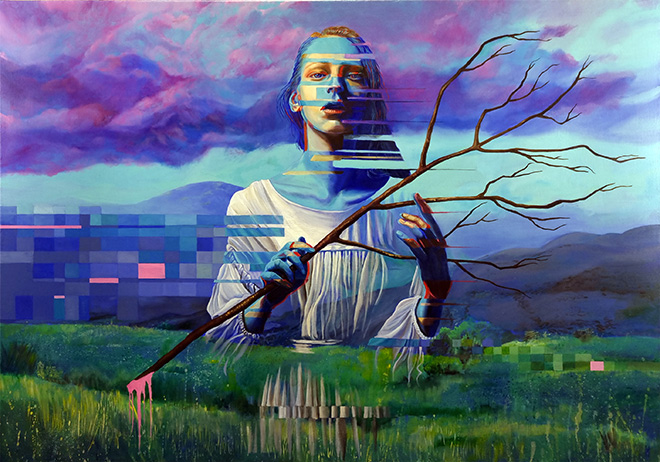 DesX - Midsommar, olio su tela, 100x70 cm. DesX - Midsommar, olio su tela, 100x70 cm.