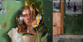 Evita Andújar - Stolen selfie o Indietro nel tempo, 2024, Olio su tela, 80x90