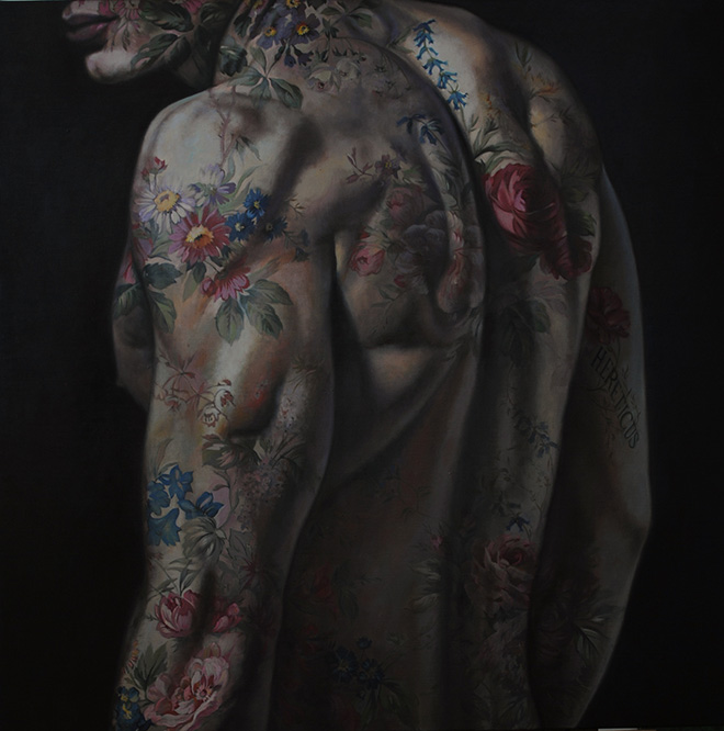 Mauro Maugliani - L'ambientalista eretico, cm 100x100, Huile sur toile, 2024
