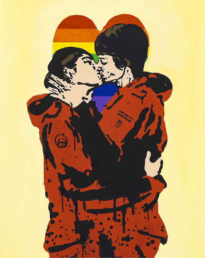 TVBOY - Love has no Boundaries, in Madrid, Mixed Media on Canvas, Unique Work, 80x100 cm