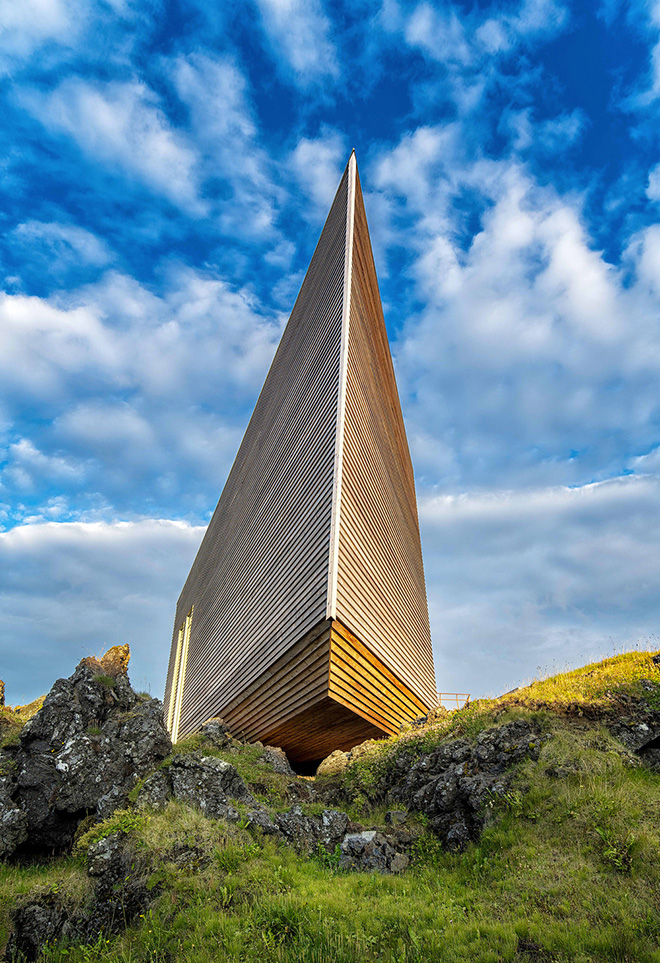 Arkis Architects - Visitor Center for Snæfellsjökull National Park. One of the main goals in designing the building at this location was that it would be constructed with as little disturbance as possible and that it would feel as though it had landed there fully formed, without any disruption. Photo credit: Karl Vilhjálmsson Arkis Architects - Visitor Center for Snæfellsjökull National Park. One of the main goals in designing the building at this location was that it would be constructed with as little disturbance as possible and that it would feel as though it had landed there fully formed, without any disruption. Photo credit: Karl Vilhjálmsson