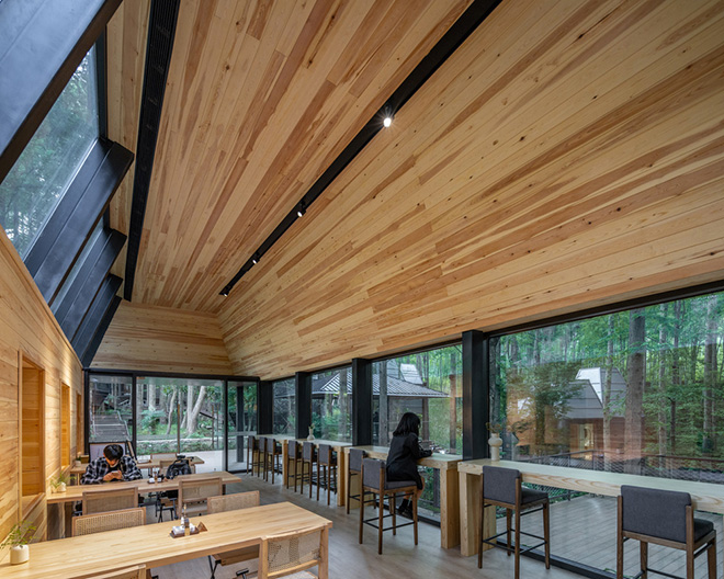 GLA Architects - Dongmingshan Senyu Hotel, Hangzhou, China. Reception Center. Photo credit: Chen Xi Studio GLA Architects - Dongmingshan Senyu Hotel, Hangzhou, China. Reception Center. Photo credit: Chen Xi Studio