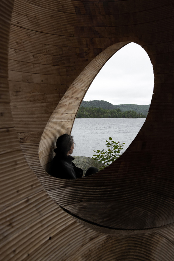 Luca Fortin + Atelier mock/up - Faire le vide, Poisson Blanc Regional Park. Photo credit: Maryse Béland