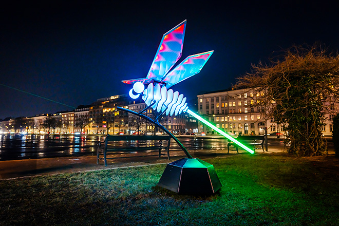 Odonata, Copenhagen Light Festival 2025. Photo Credit: COPENHAGEN LIGHT FESTIVAL, Christoffer Askman/vnr.TV. Odonata, Copenhagen Light Festival 2025. Photo Credit: COPENHAGEN LIGHT FESTIVAL, Christoffer Askman/vnr.TV.