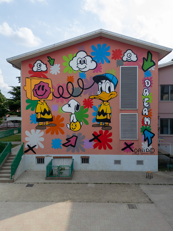 David Karsenty - Scuola Leopardi, Padova, Super Walls, 2025. Photo credit: Mirco Levorato
