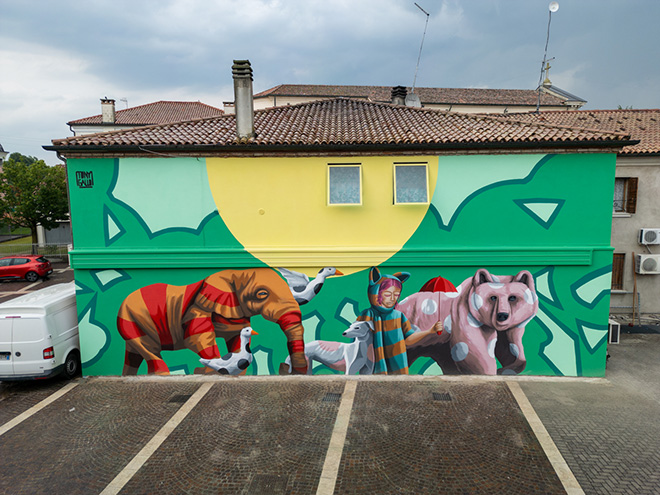 Tony Gallo - Piazza del Municipio, San Giorgio delle Pertiche (PD). Super Walls, 2025. Photo credit: Mirco Levorato