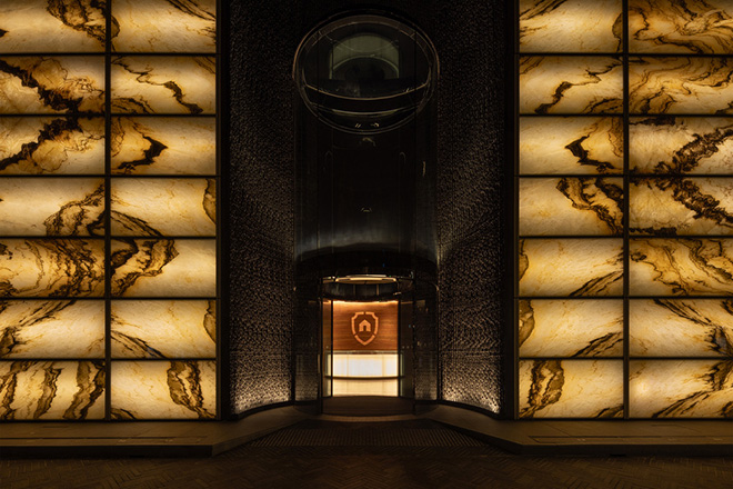 MonoLab Studio - The Reserve. Entrance Portal by Night. Photo credit: Finbarr Fallon MonoLab Studio - The Reserve. Entrance Portal by Night. Photo credit: Finbarr Fallon
