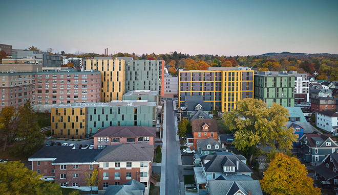 ikon.5 architects - Catherine Commons, Ithaca, New York. Photo credit: Brad Feinknopf