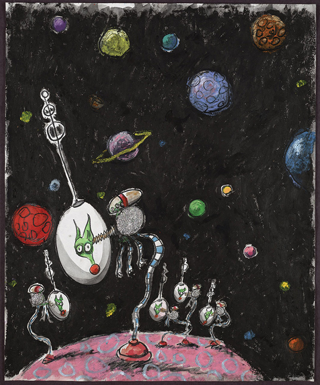 Untitled (Dogs in space) © Tim Burton